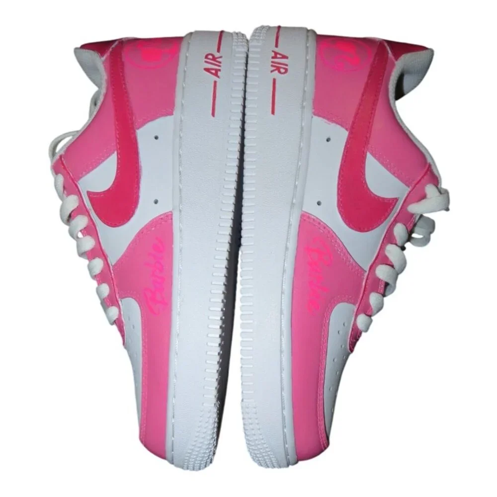Nike Air Force 1 2007 Custom Barbie Limited Edition Pink & White Sneakers sz 6.5